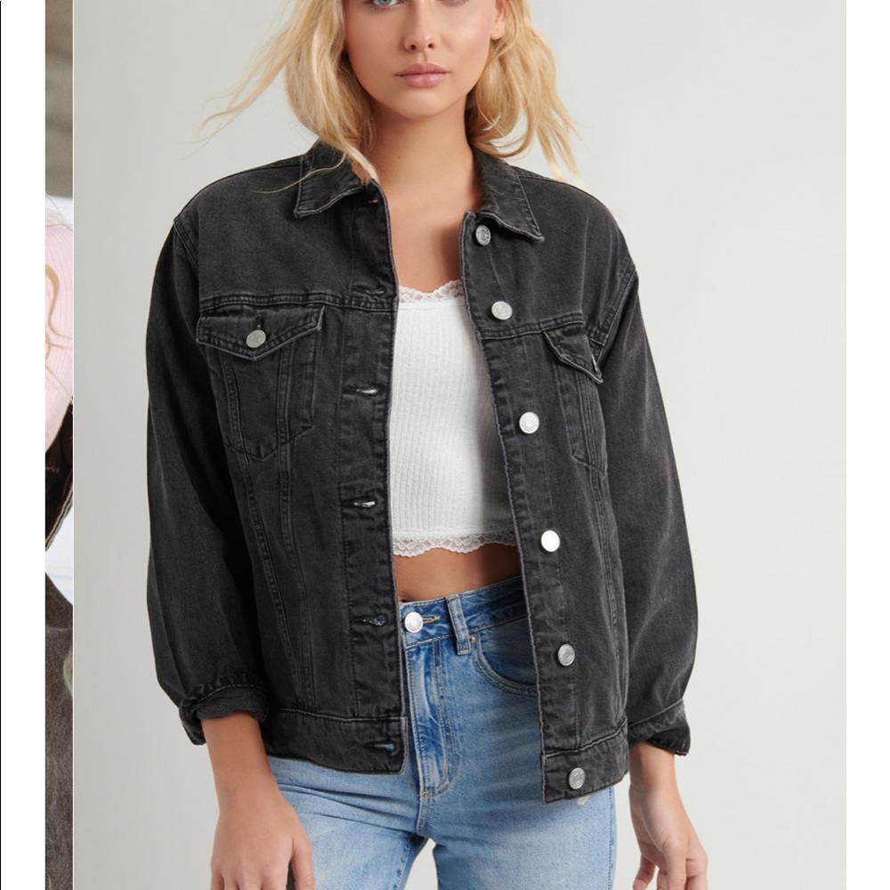 Garage Boyfriend Denim Jacket - Black